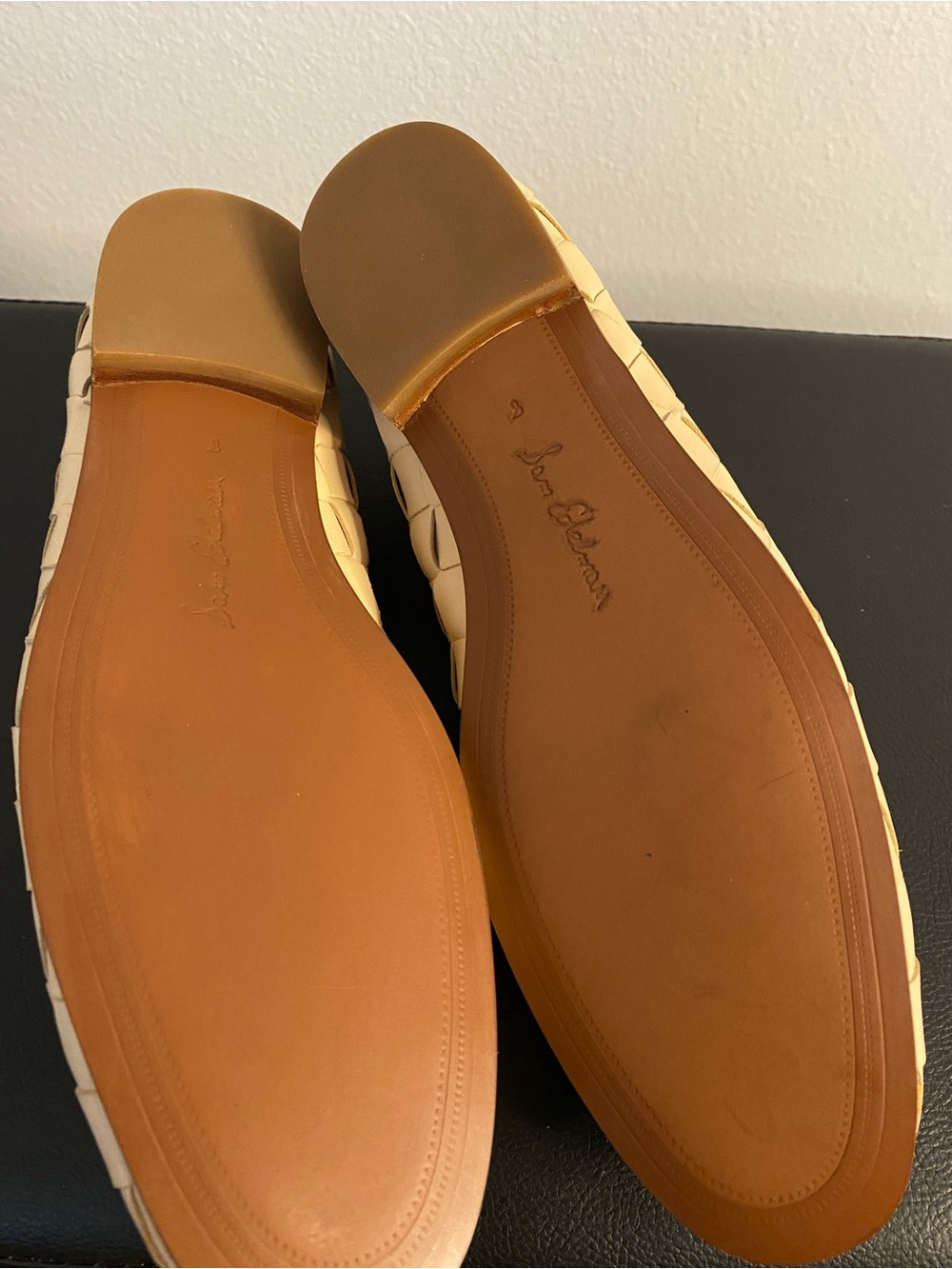 Sam Edelman womans Woven Leather Loafers in Cream with Gold Bit - Picture 6 of 12